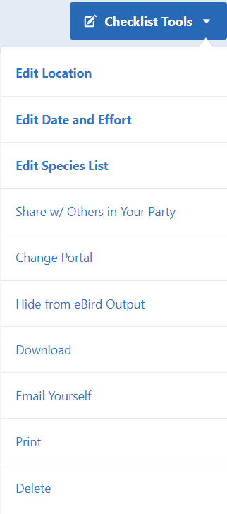 eBird Checklist Tools